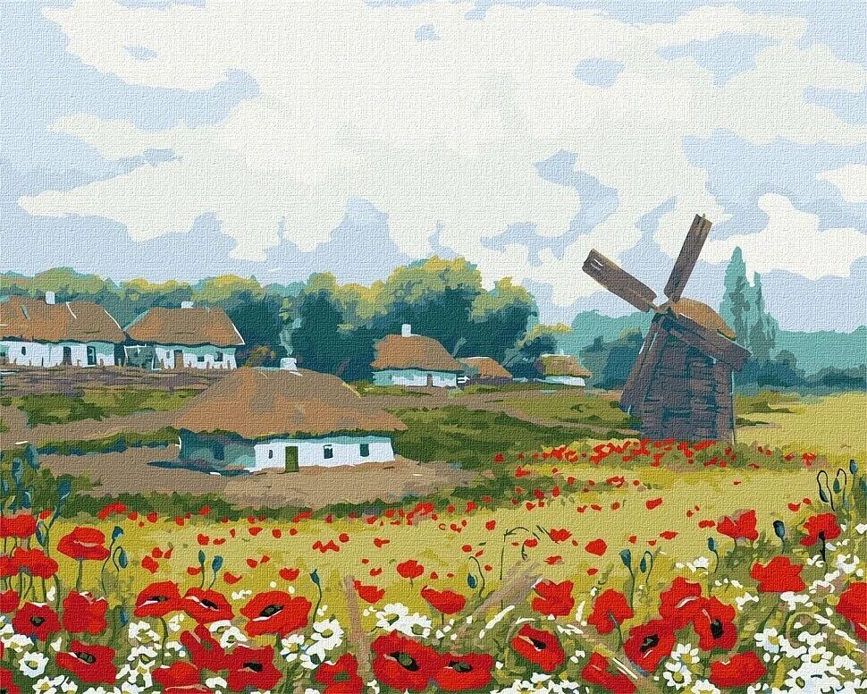 Украинский пейзаж. Украинские мотивы в живописи. Украинский сельский пейзаж.