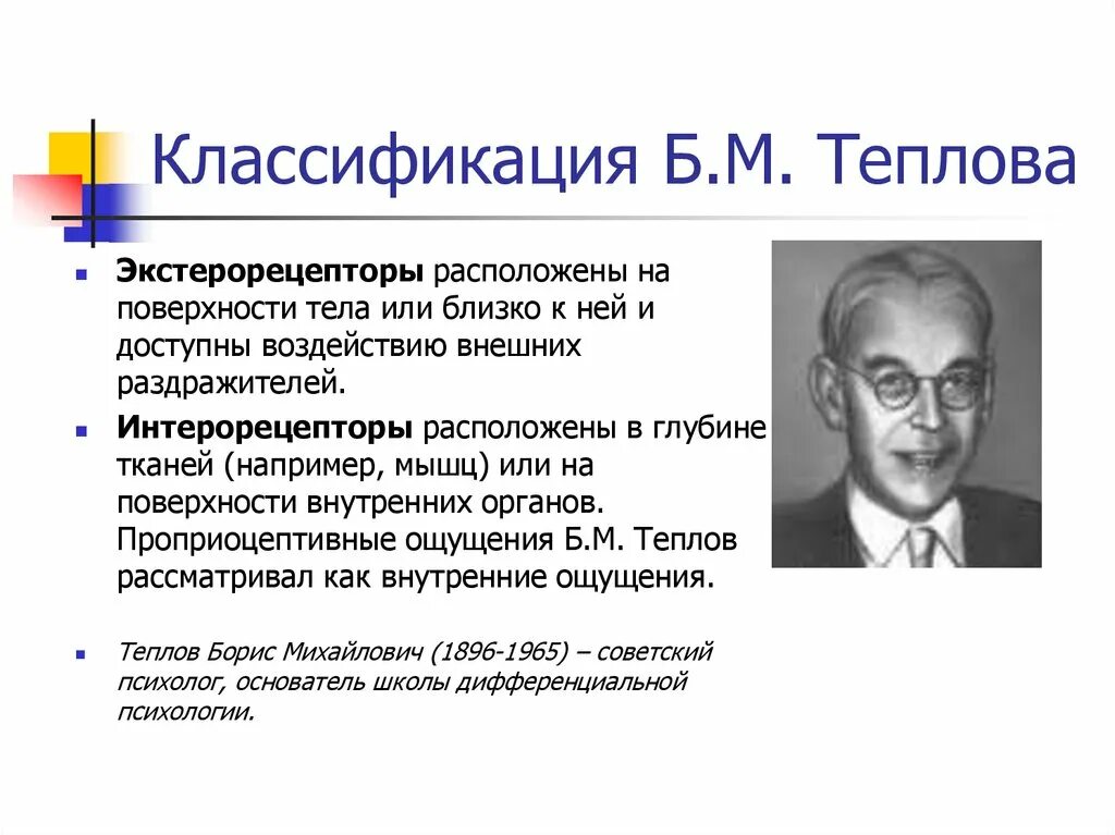 Теплов психология способностей. Классификация б.м. Теплова. Классификация ощущений б.м. Теплова. Б.М. Теплов «способности и одаренность» (1941 г.).