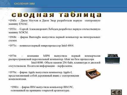 Объем памяти 1 поколения эвм