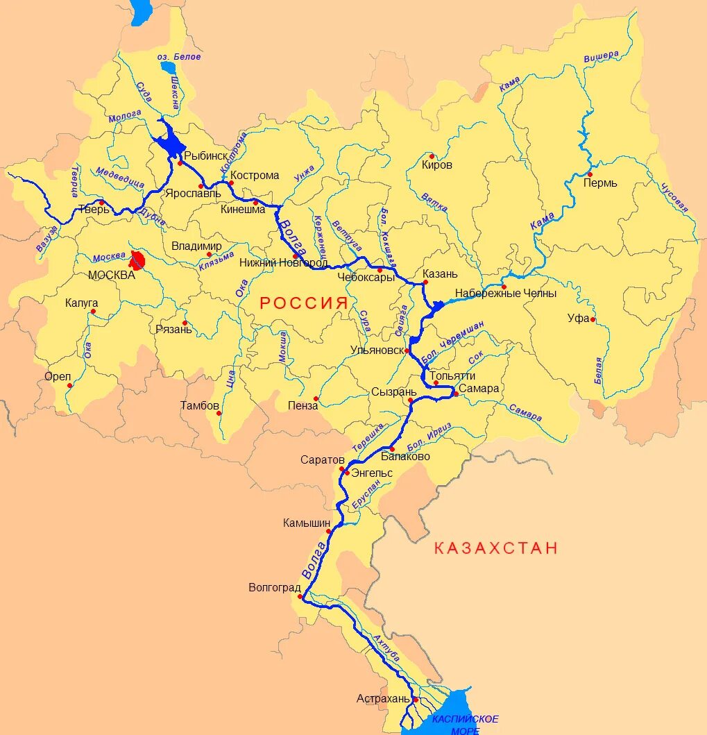 Река Волга на карте России карта. Бассейн реки Волга на карте России. Карта реки Волги с притоками. Бассейн реки Волга на карте с притоками. Города притока волги