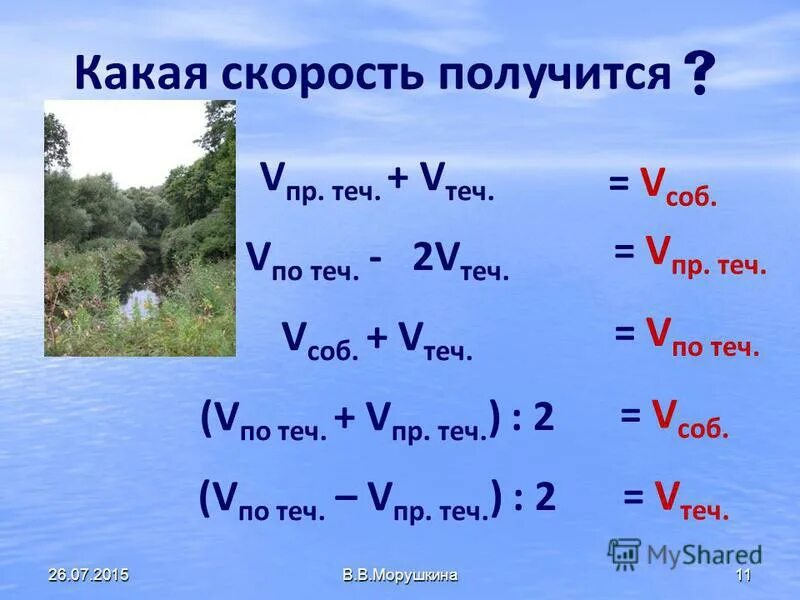 Движение по реке 4 класс. Как найти скорость течения формула. Формула нахождения скорости против течения. Формула нахождения скорости по течению. Формула нахождения скорости по течению и против течения реки.