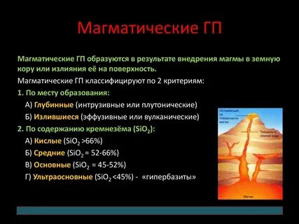 Магматические образуются