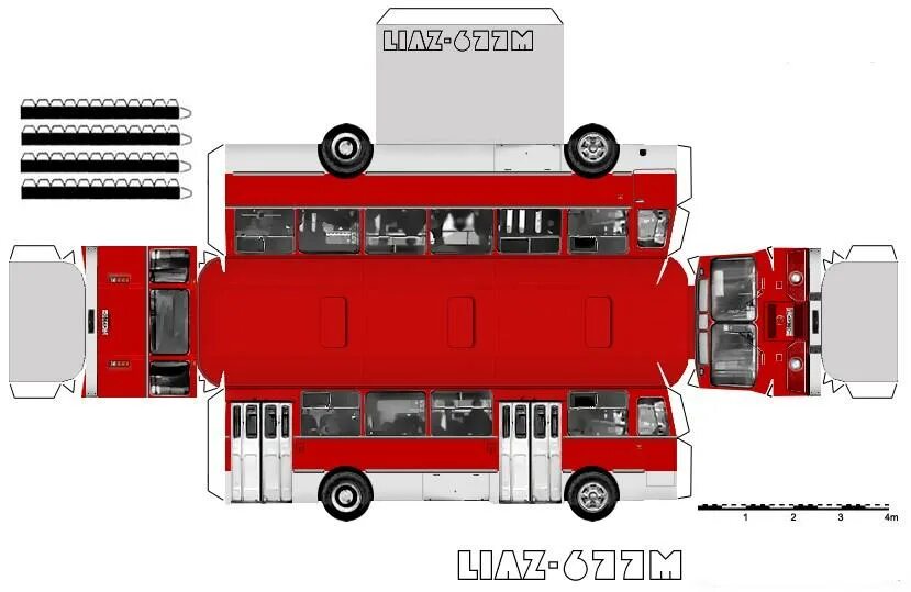 Распечатать модель для склеивания. ЛИАЗ 677 развертка. Бумажная модель ЛИАЗ 677. Развертка автобус ЛИАЗ 677. Паперкрафт автобус ЛИАЗ.