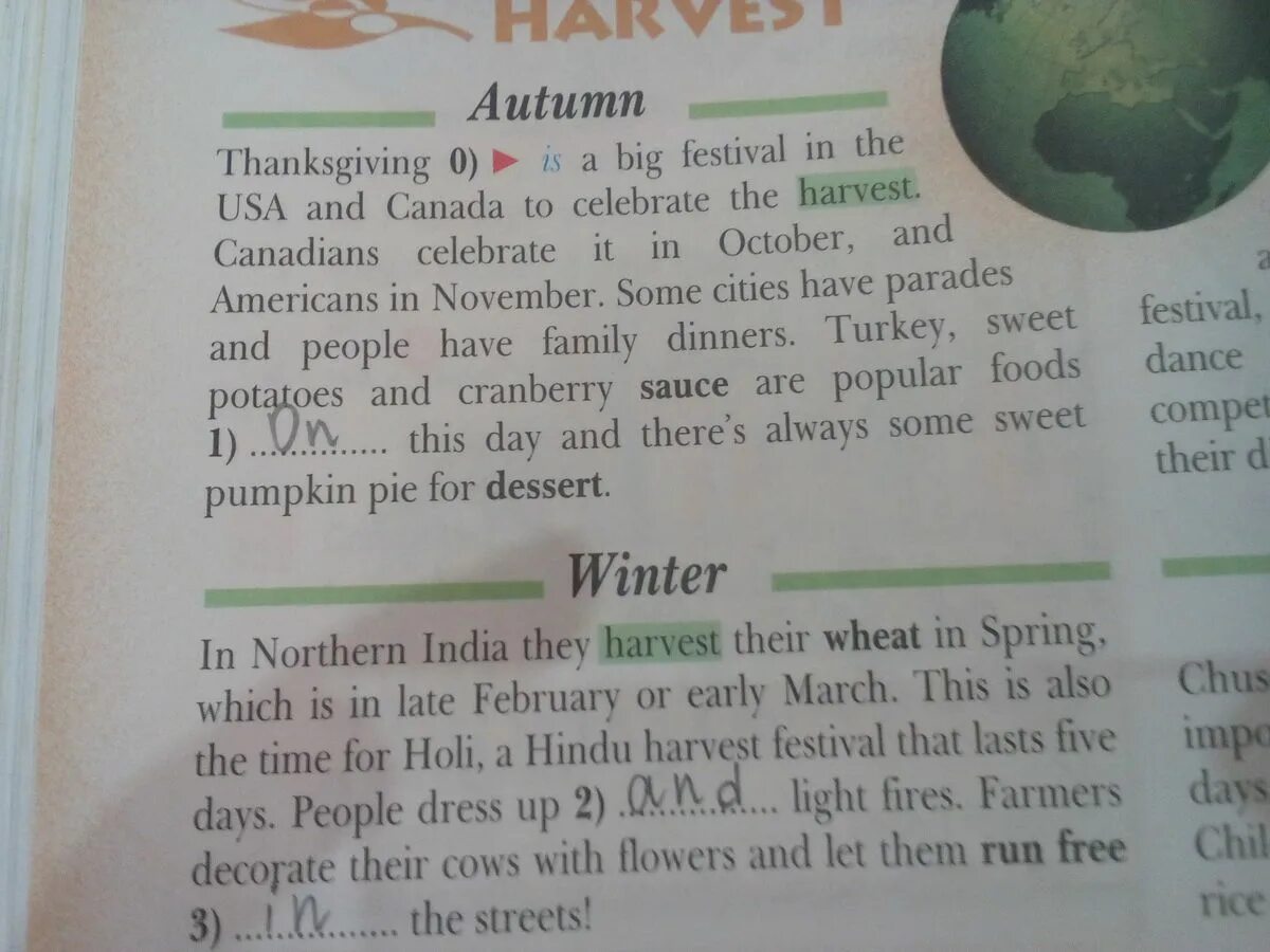 In northern india they harvest their. Перевести Текс с английского на русский Seasons. Harvest перевести на русский. Текс English developed на английском языке. Знать содержание текста autumn Thanksgiving is a big Festival in the USA and Canada to celebrate.