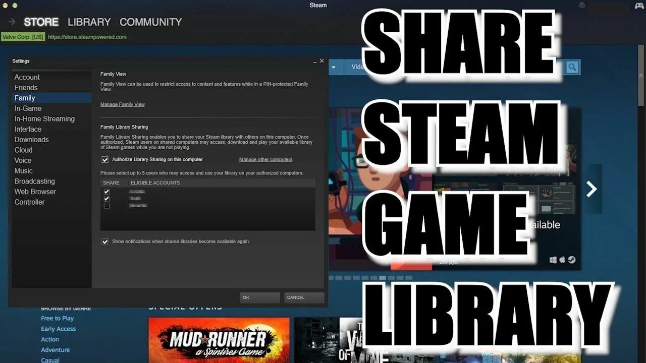 Shared Library Steam. Семейный доступ стим. Библиотека Steam игры Sony. БОНЛАБ стим в библиотеке. Family library sharing игры