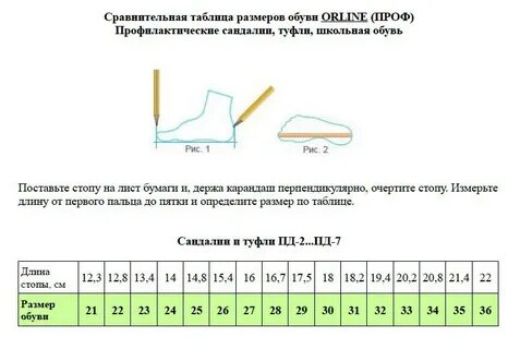 Размеры школьных туфель