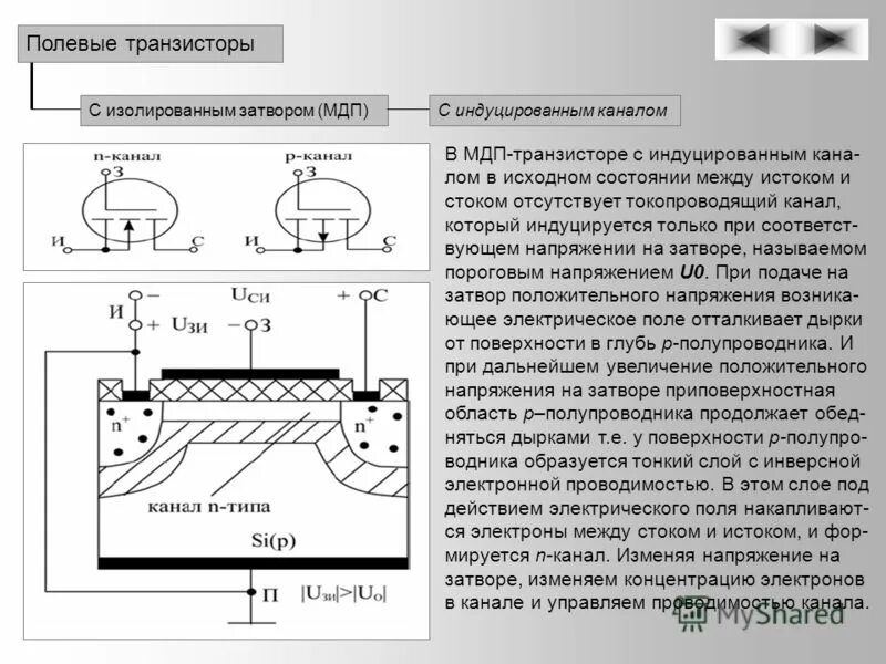 Мдп транзистор с индуцированным