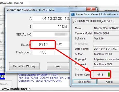 Shutter counter viewer