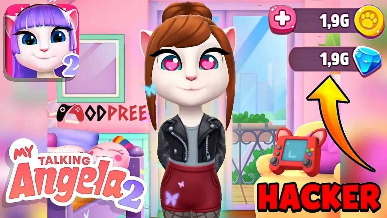 Моя говорящая анджела мод много денег 2. Игра анджела 2. my talking angela 2 mod apk.