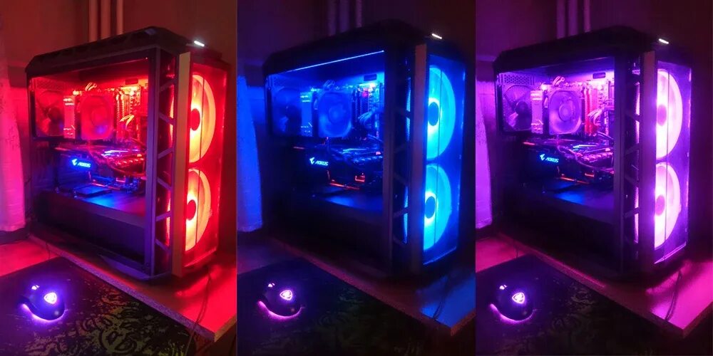 Rgb подсветка для пк управление. Ргб подсветка для пк. комп с ргб подсветкой. корпус с синей ргб подсветкой.