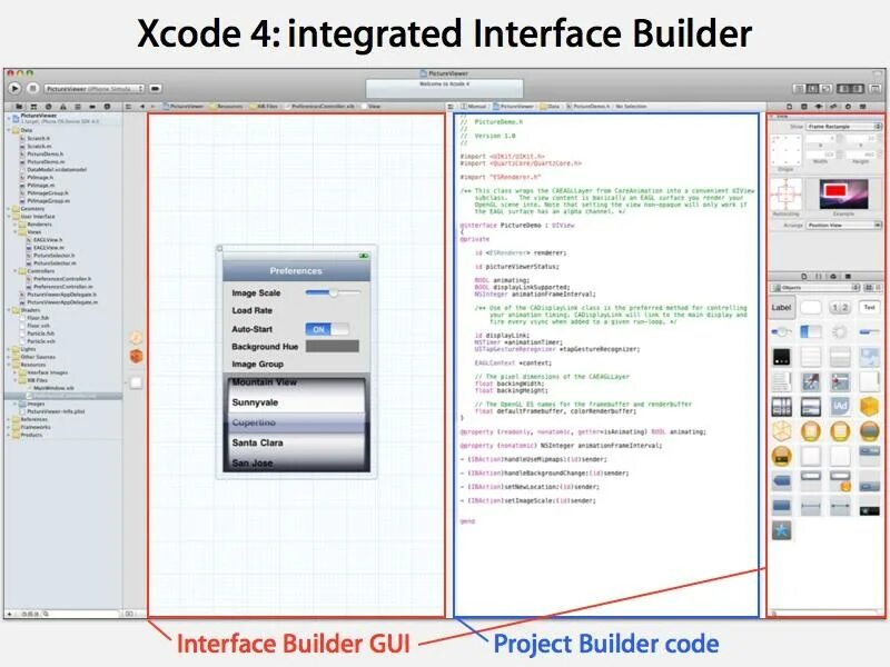 Interface builder. Xcode интерфейс. interface builder xcode. xcode 4. xcode interface builder со storyboard.