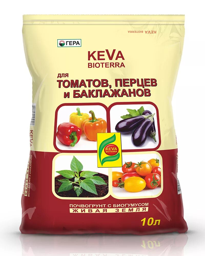 Peppers 10. Грунт для томатов и перцев Keva Bioterra 10 л.