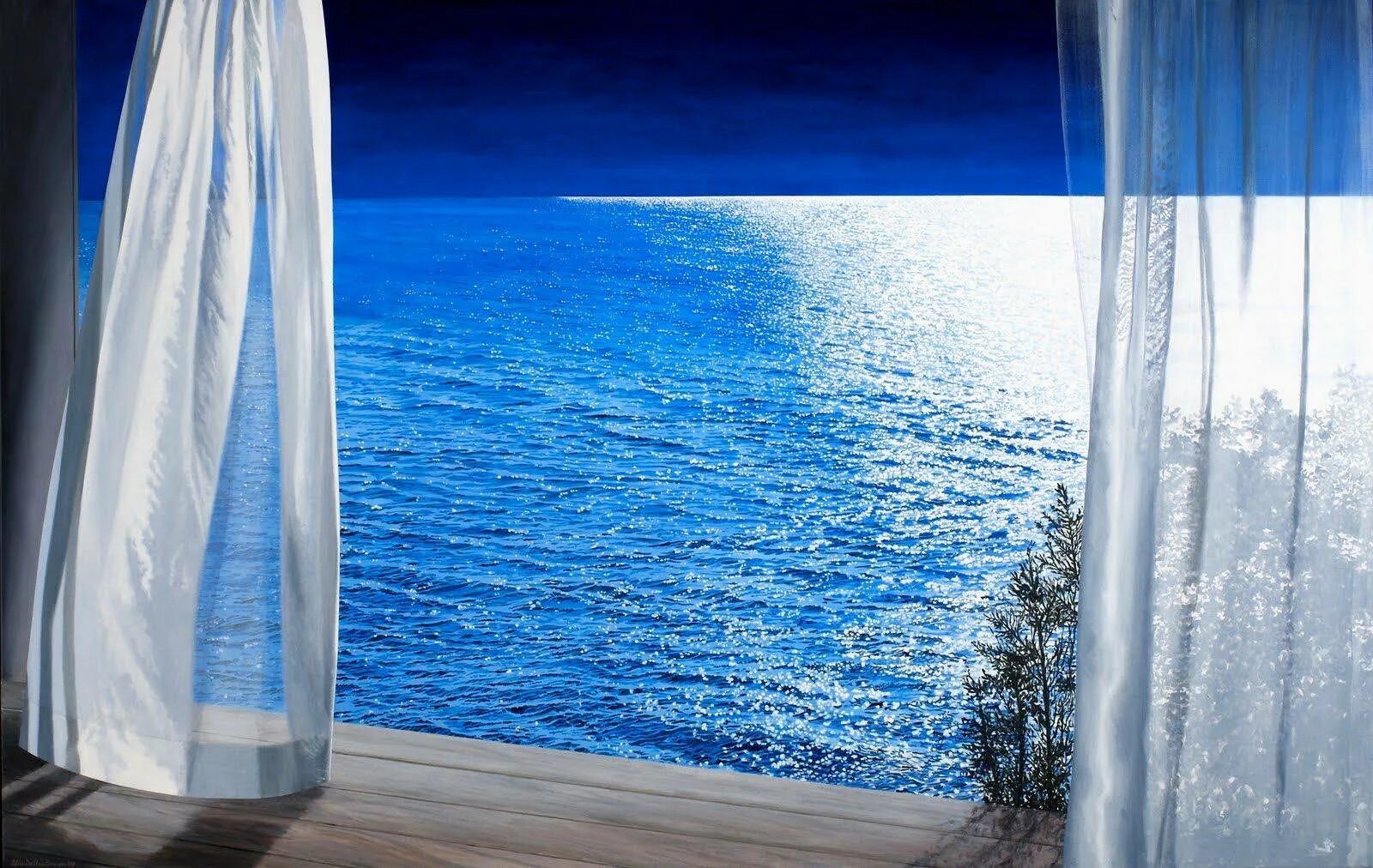 Свежий ветер окна. Алиса Далтон Браун. Алиса Далтон Браун картины. Шторы с видом на море. Окно с видом на море.