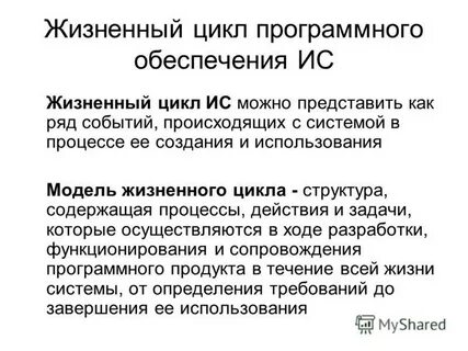 Жизненный цикл программных систем