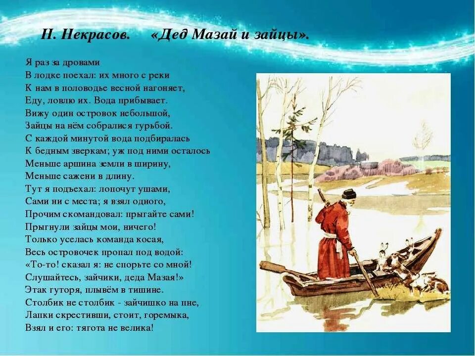 Стих Некрасова дед Мазай и зайцы. Н Некрасов дед Мазай и зайцы. Произведение Некрасова дед Мазай и зайцы. Стих дедушка Мазай и зайцы Некрасов. Дед мазай читать рассказ