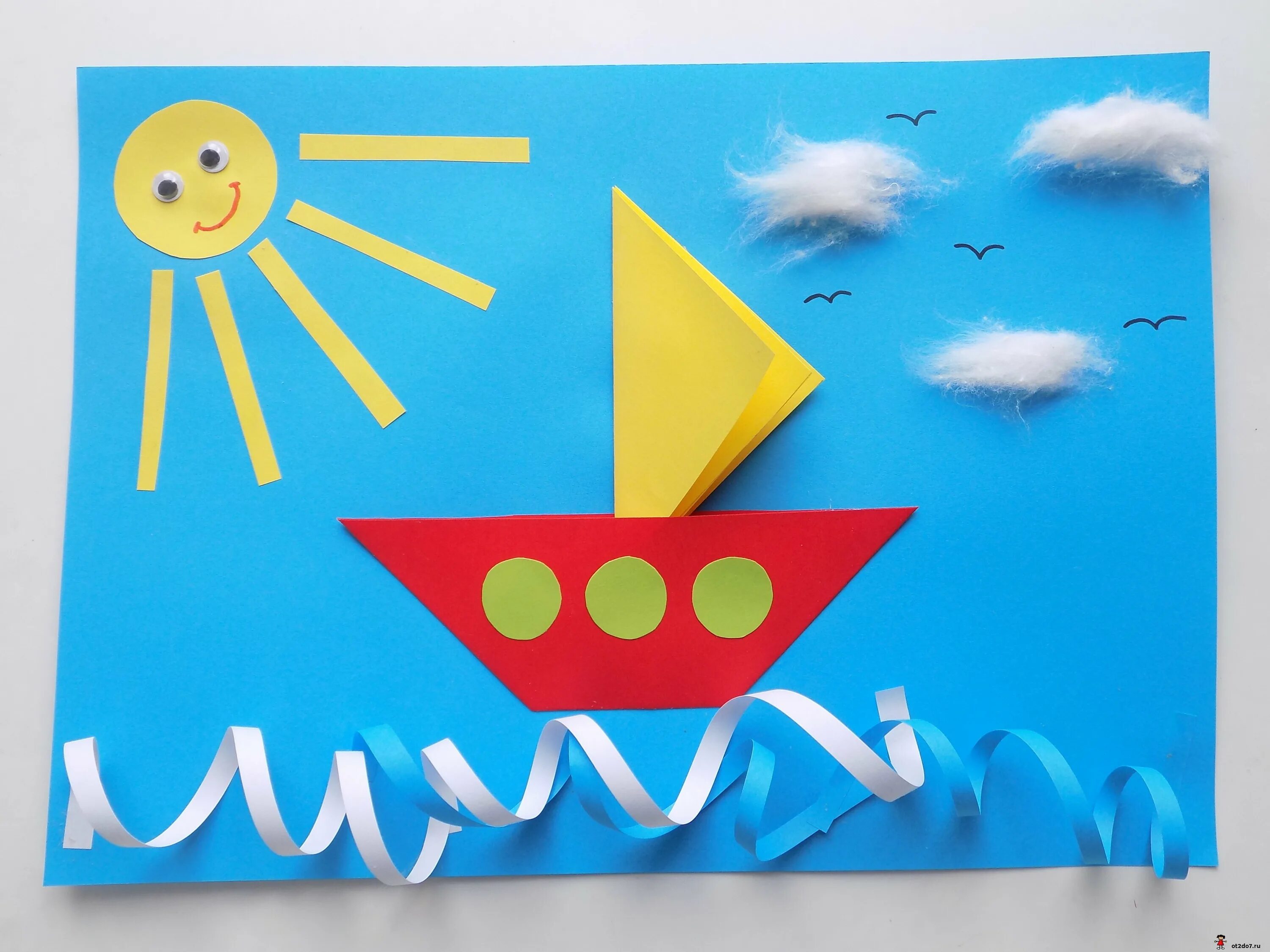 поделка кораблик из бумаги. кораблик. аппликация корабль. аппликация в детском саду кораблик. поделки на морскую тему.