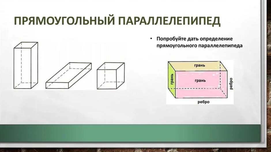 Параллелепипед это 5 класс. Прямоугольный параллелепипед. параллелепипед плоский. прямой и прямоугольный параллелепипед. понятие прямоугольного параллелепипеда.