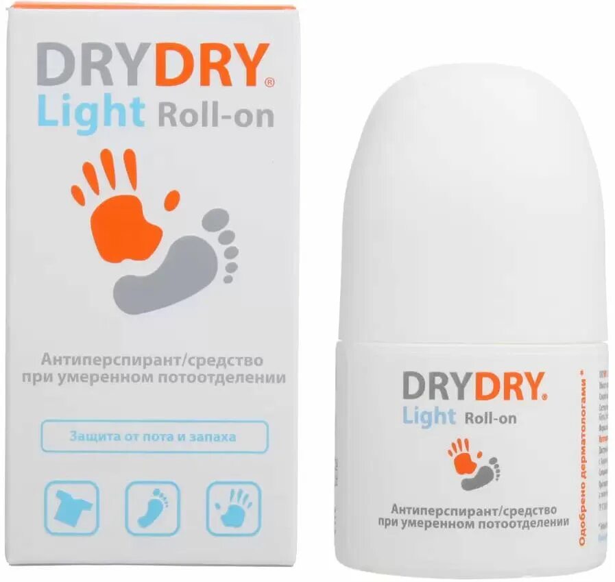 Dry Dry 50мл. Dry Dry Light 50 мл. Dry Dry Light антиперспирант от потоотделения 50мл. Dry Dry Light Roll-on дезодорант для всех типов кожи, 50 мл..