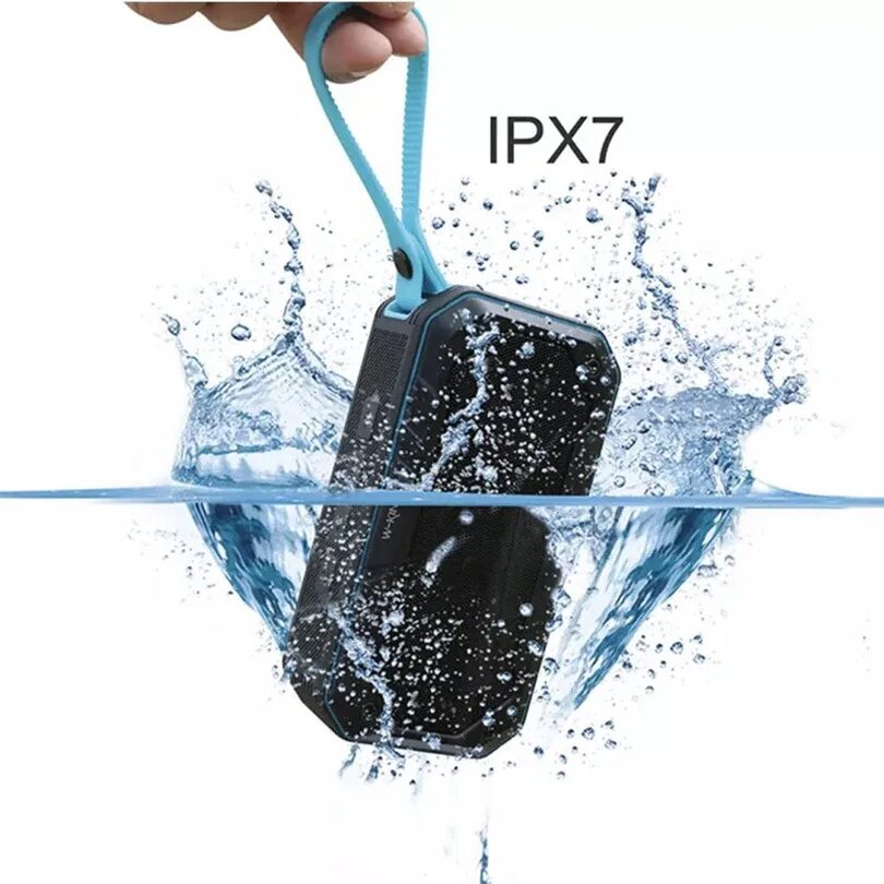 Waterproof ipx7 колонка. Блютуз колонка с брызгами воды. W-King. W-King s18. На телефоне открой колонку