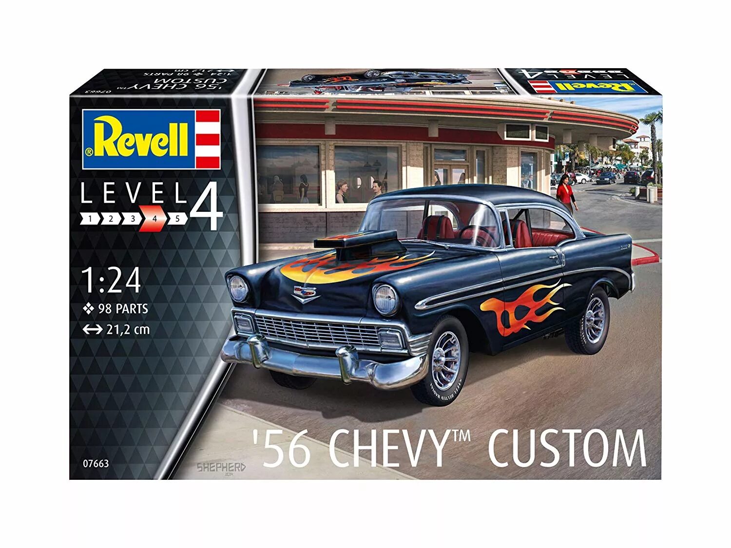 Автомобиль 1 56. Revell '56 chevy Custom. Сборная модель Revell '56 chevy Customs (07663) 1:24. 07663 Revell автомобиль chevy Custom 1956 (1:24). Revell 1/24 '56 chevy Customs.