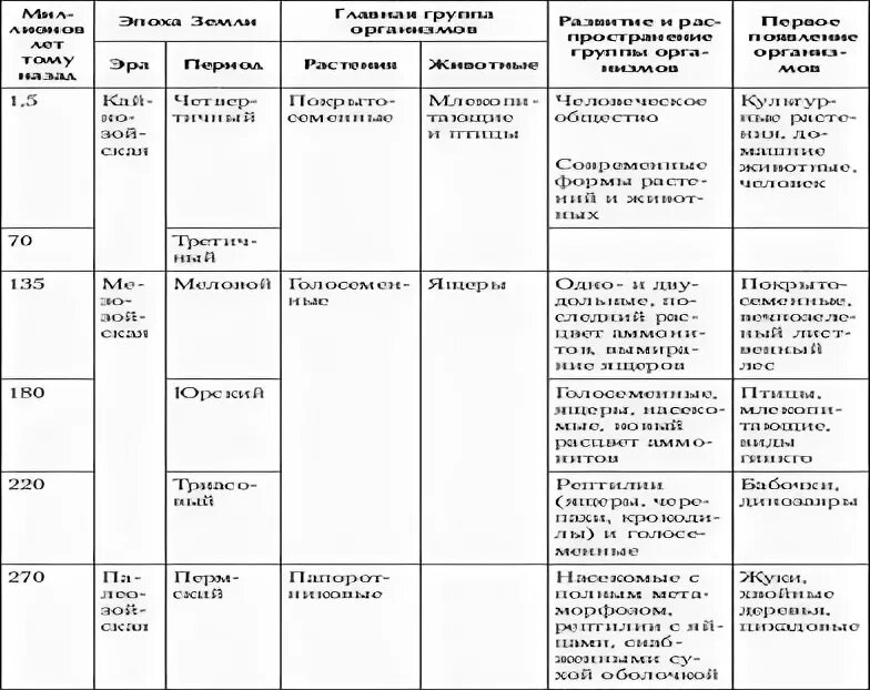 Основные этапы развития животных 8 класс