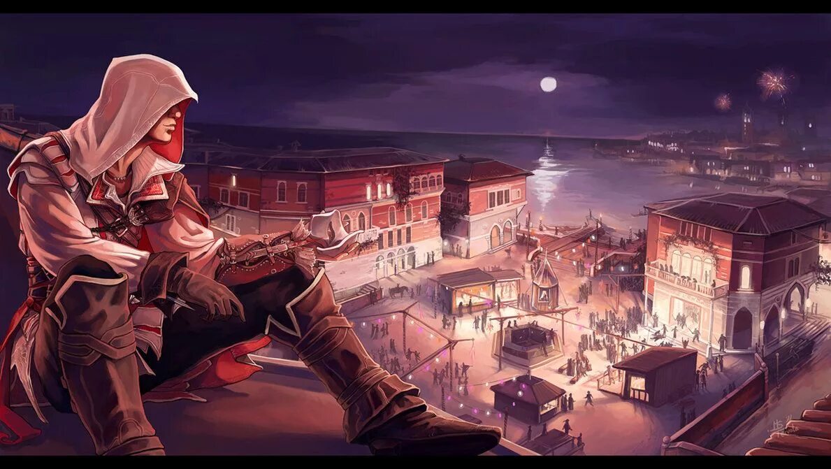 Ассасин арт. Assassin&#039;s creed 2 арт. assassins creed 2 венеция. assassins creed 2 эцио арт. assassins creed 2 ezio art.
