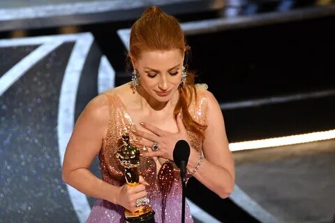 Jessica Chastain accepts the actress in a leading role award for "The ...