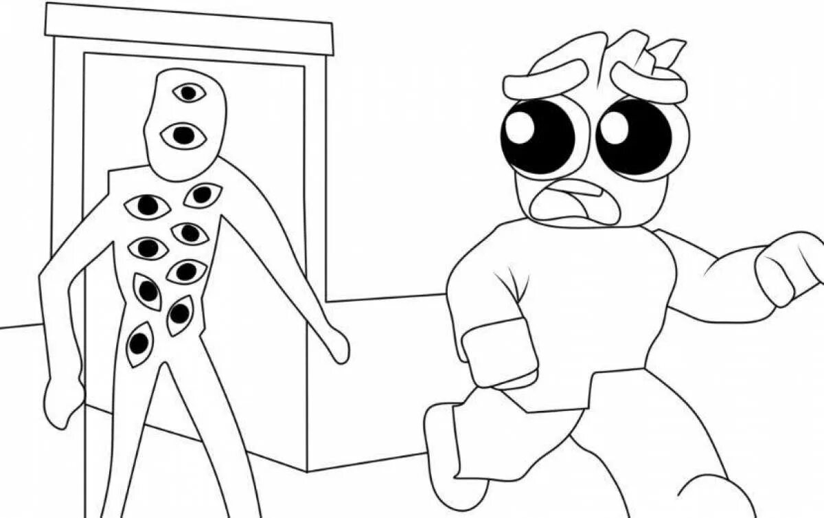 Раскраски doors roblox