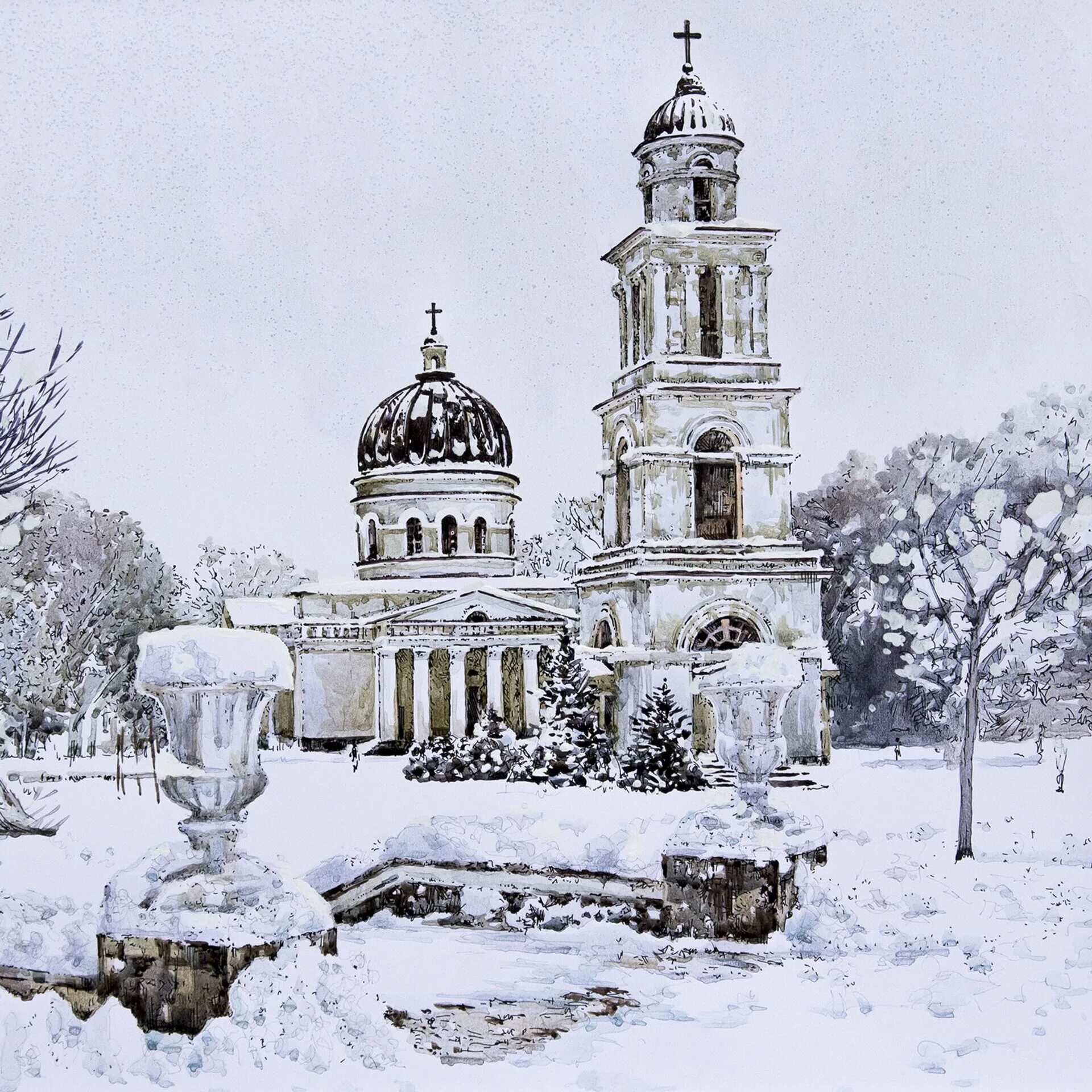 Церковь зимой Кишинев. Кишинев зима. Chisinau зима. Старый Кишинев.