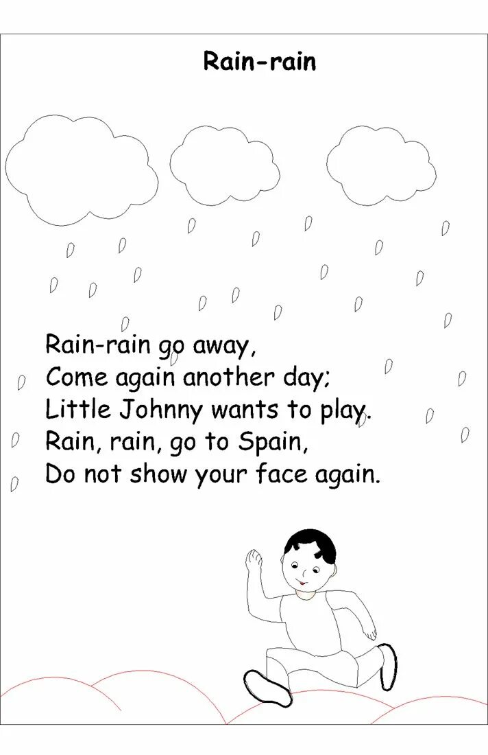 Песня rain rain rain на русском. Стишок Rain Rain go away. Rain Rain go away Worksheet. Стих Rain Rain go away. Стихотворение Rain Rain go away.