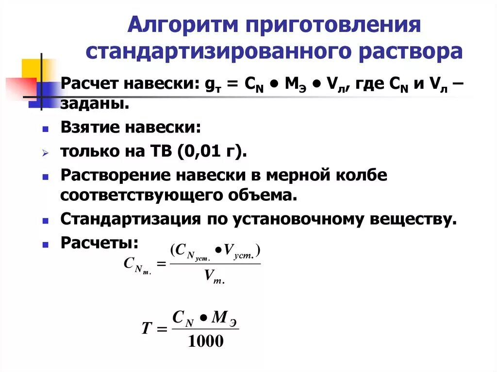 Масса навески для приготовления раствора. Как готовить раствор с установленной концентрацией. Алгоритм приготовления растворов точной концентрации. Как приготовить раствор алгоритм. Расчет приготовления раствора.