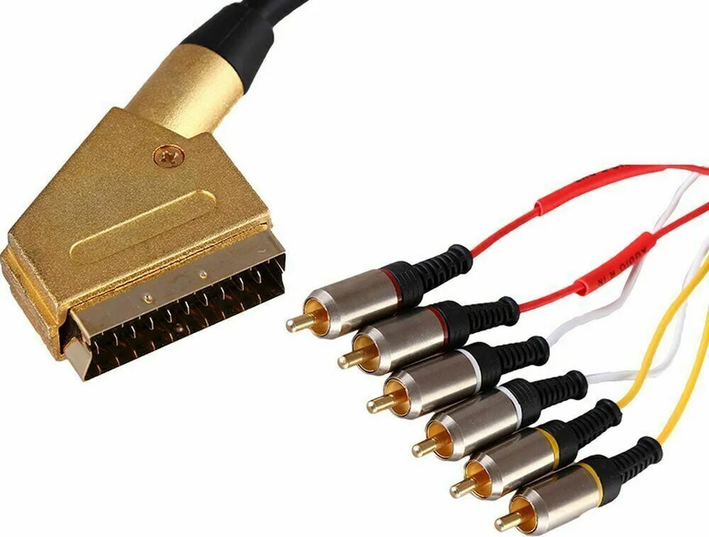 Кабель SCART-6rca. SCART 5 RCA. Rexant SCART Plug-SCART Plug (21 Pin), 1,5 метра, 17-1113 шнур. Шнур SCART 5 тюльпанов.