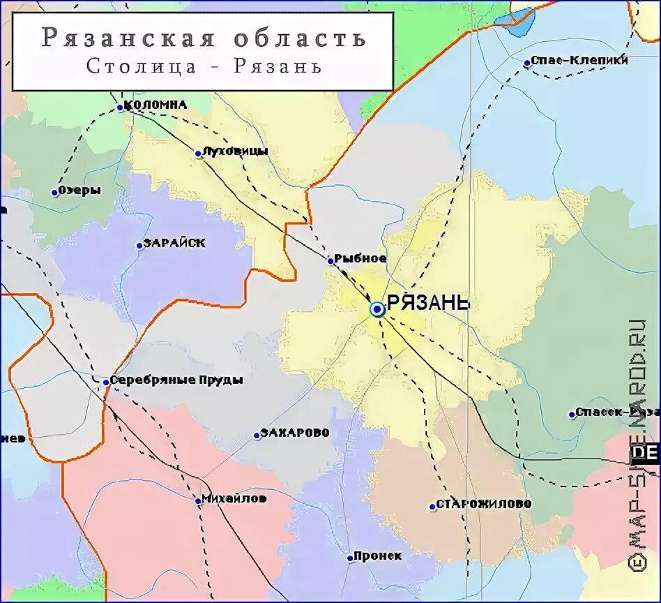 Карта россии рязанская