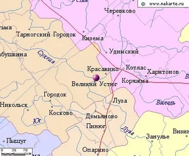 Покажи на карте где великий устюг