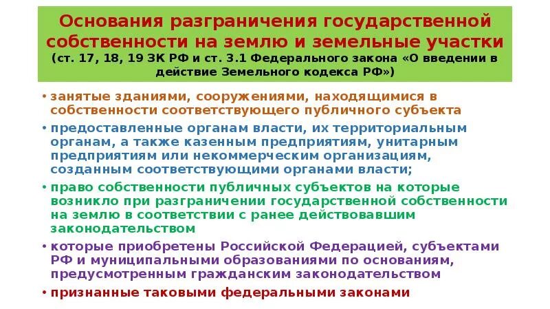 Разграничение государственной собственности. Разграничение государственной собственности на землю. Право собственности на землю разграничивается на. Разграничения гос земельной собственности.