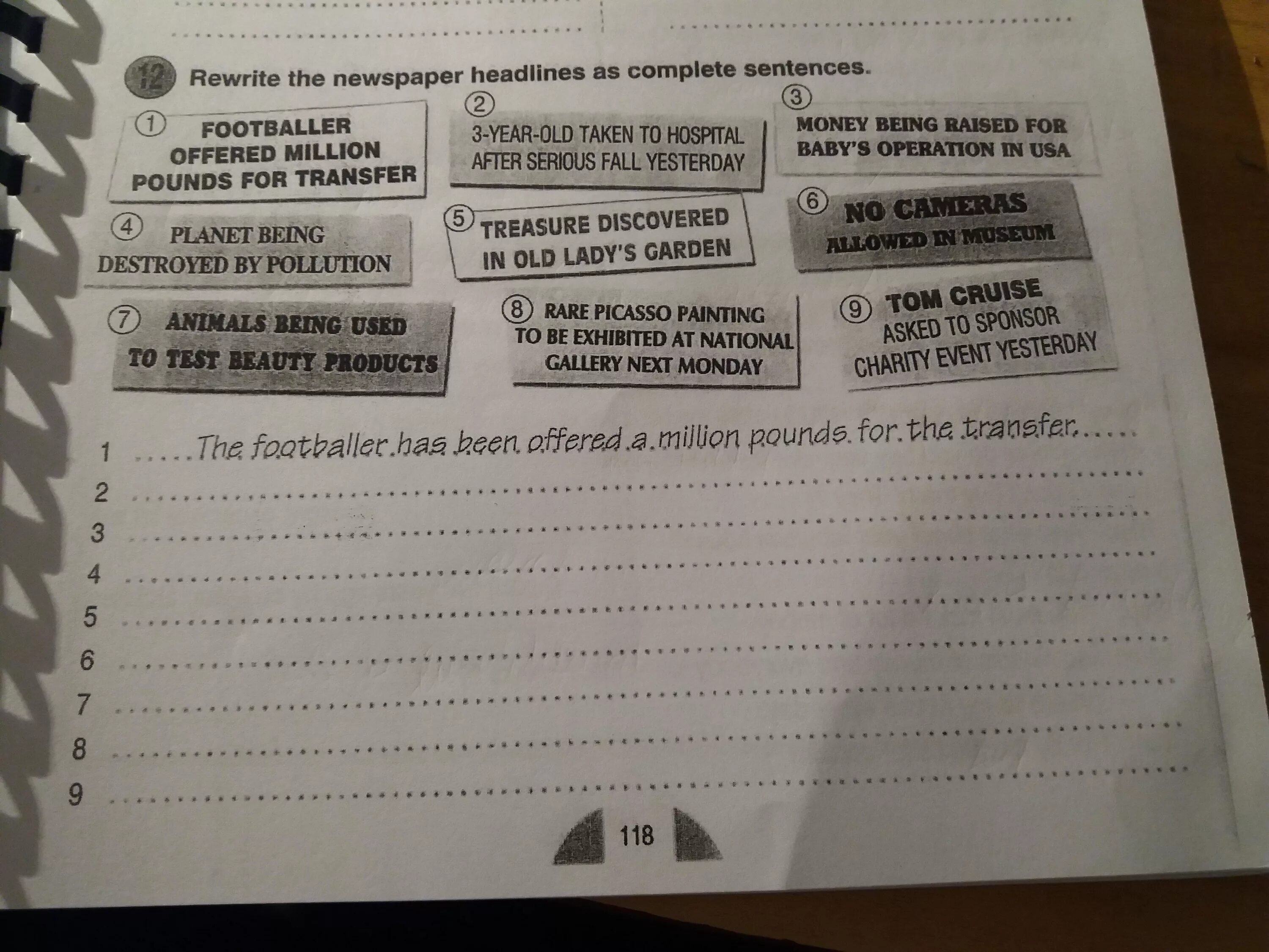 Rewrite the newspaper headlines as complete sentences. Rewrite the sentences. Rewrite the sentences in the Passive 8 класс. Предложение со словом headlines на английском. Rewrite the sentences using was or were