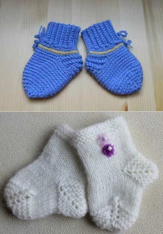 Вязаные носочки для новорожденного. Носочки для новорожденных спицами. Вязаные носки для младенца. Вязаные носки для новорожденных спицами. Носочки для новорожденных 0 3
