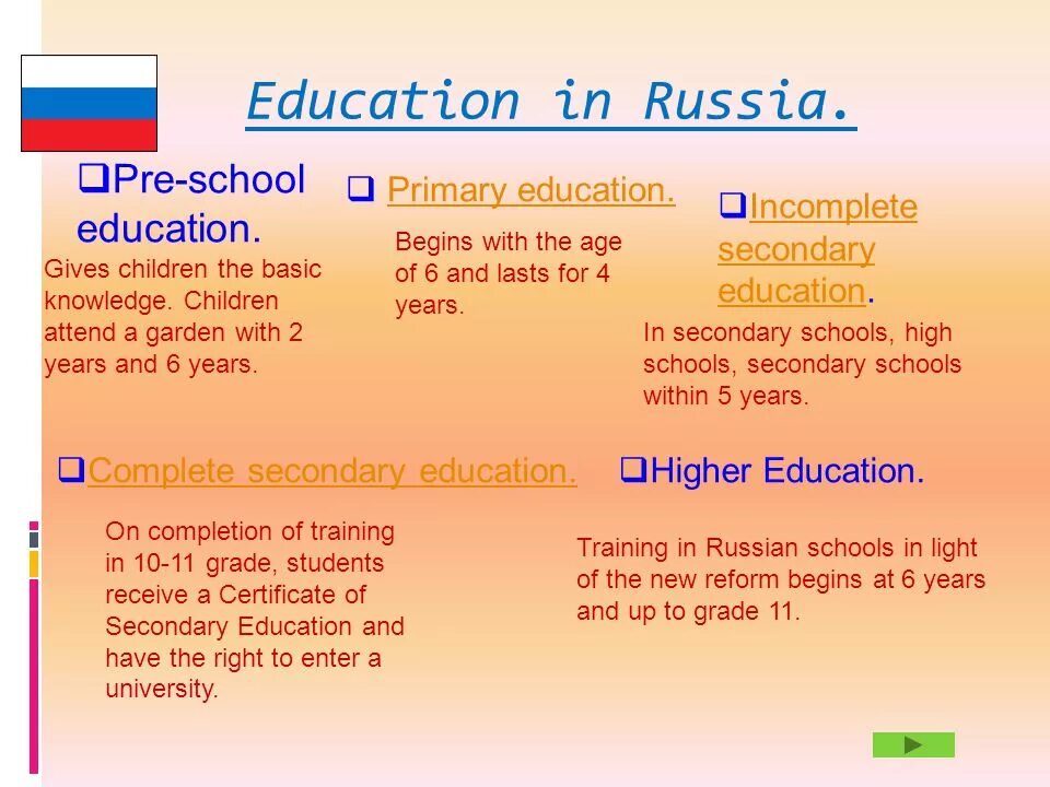 Russian secondary school. Система образования в России на английском языке. Система образования в России на английсе. Образование в России на английском. Системаобраования в России на английском.