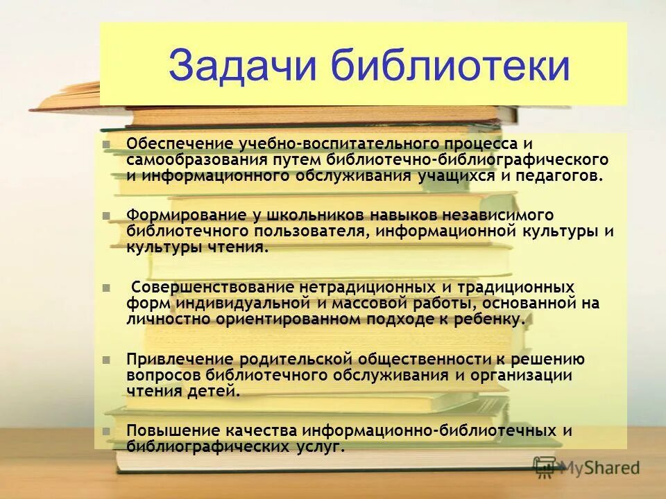 Задачи библиотеки документов