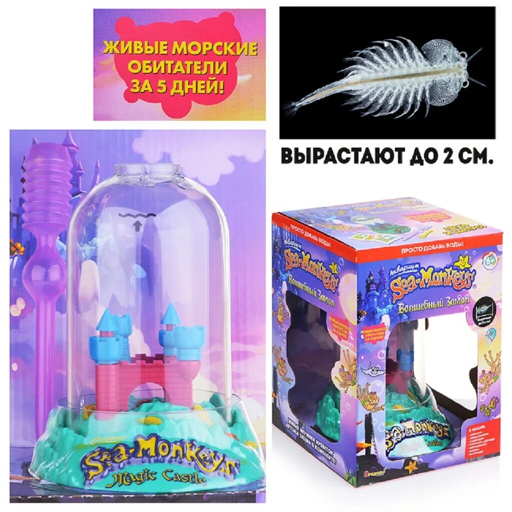 1toy / аквариум Sea-Monkeys. Сиа манкис аквариум. Аквариум для выращивания ракообразных Sea-Monkeys. Аквариум Симанкис для детей. Морские обезьянки купить