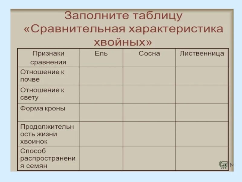 Голосеменные растения таблица. Сравнительная характеристика хвойных растений таблица. Таблица сравнительная характеристика хвойных. Сравнение голосеменных растений таблица. Таблица хвойных