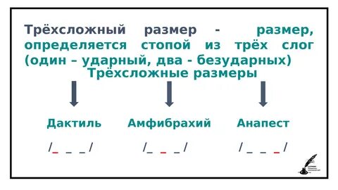 Трехсложный размер стиха 6 класс по литературе