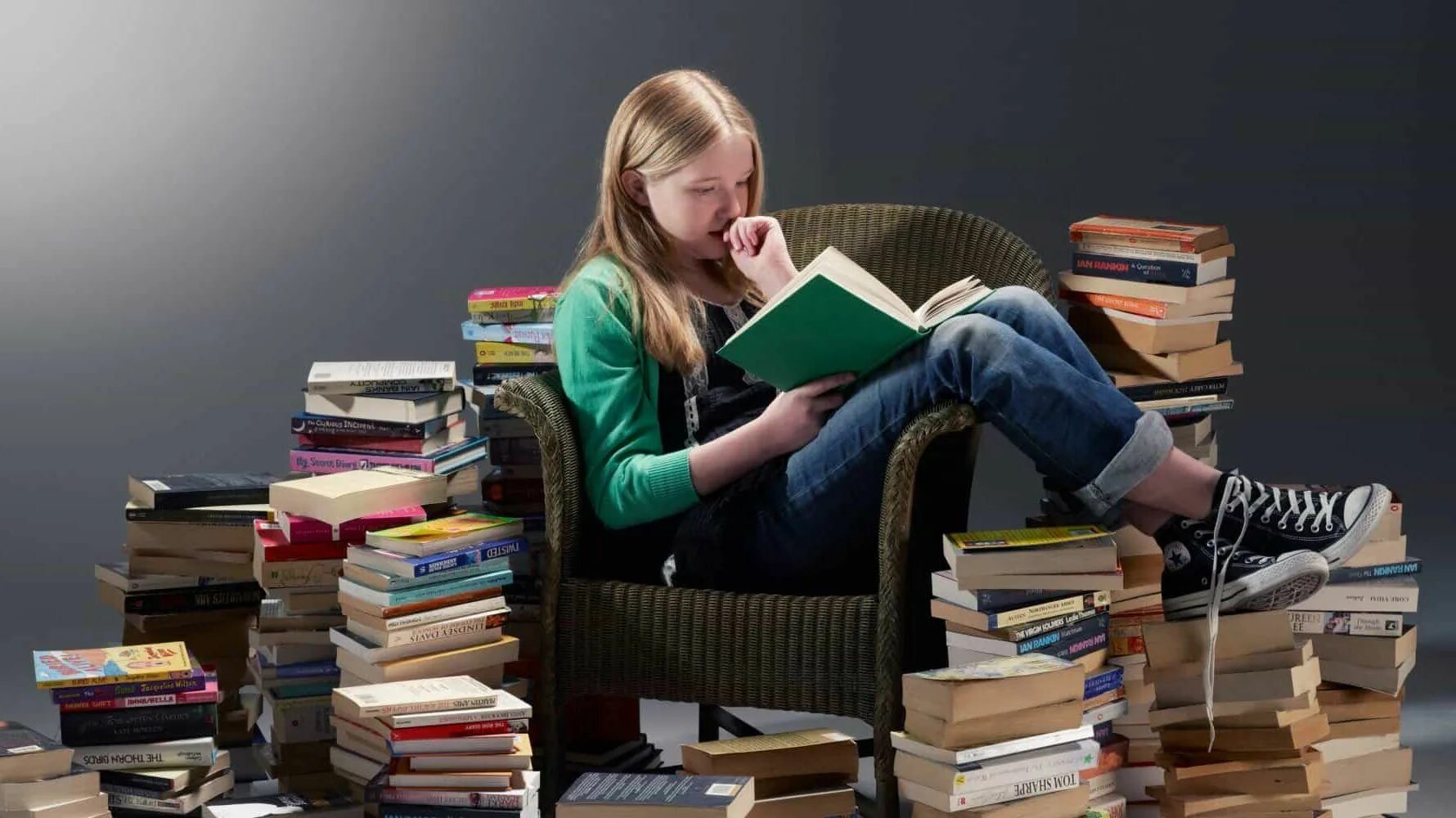 She sometimes read a book