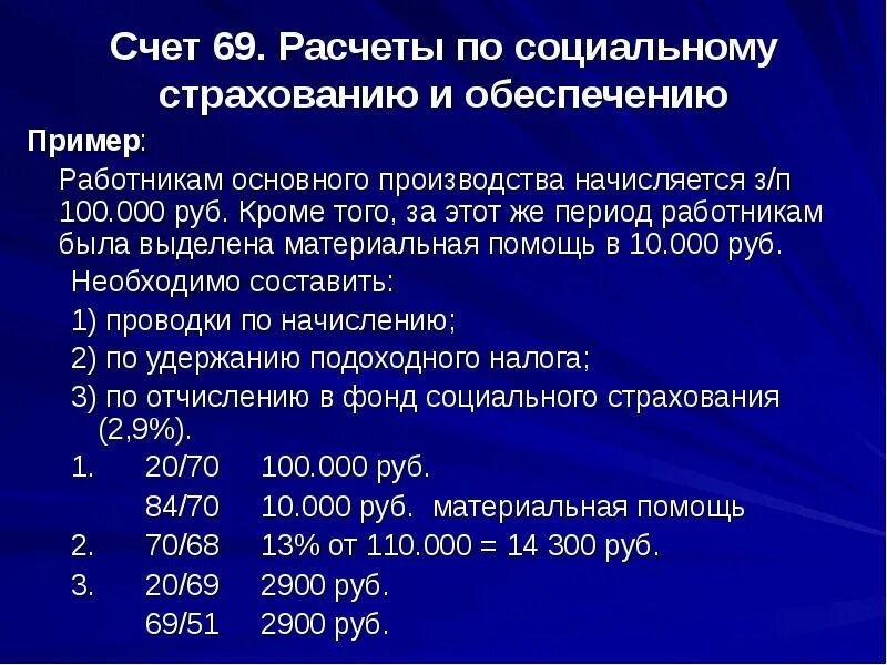 Расчеты по страхованию счет