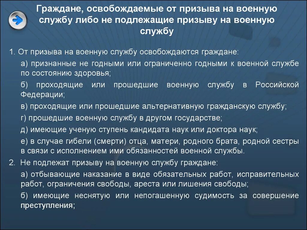 Граждане освобождаемые от военной обязанности. От призыва на военную службу освобождаются. Категории граждан освобожденных от призыва на военную службу. ОО призывап на военную службу освобождатся граждане. Призыв граждан на военную службу категория освобождения.