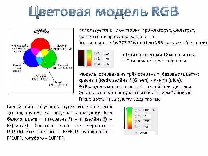 Какое количество цветов используется в компьютере. Цветовая модель ргб от 0 до 255. опишите цветовую модель rgb информатика 7. цветовая модель rgb характеристики. цветовая модель rgb используется.