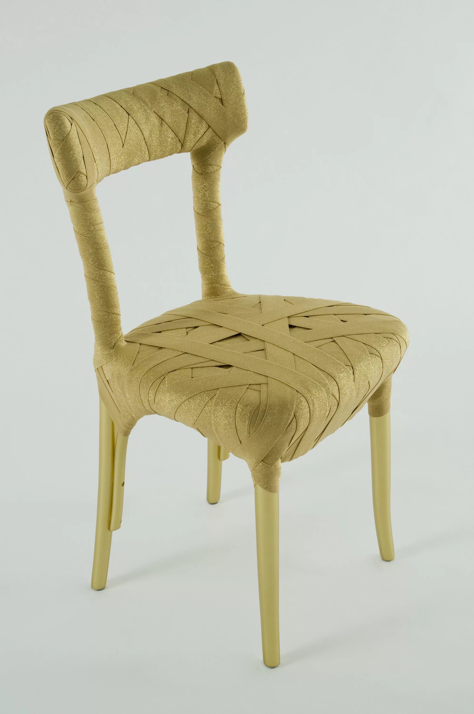 Mummy chair. Edra Armchair Chair Gold. Декоративный стул. Декор табуретки шпагатом.