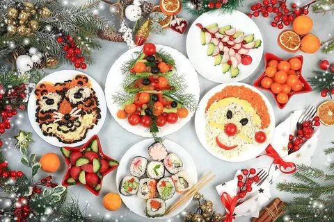 Новогодний стол продукты