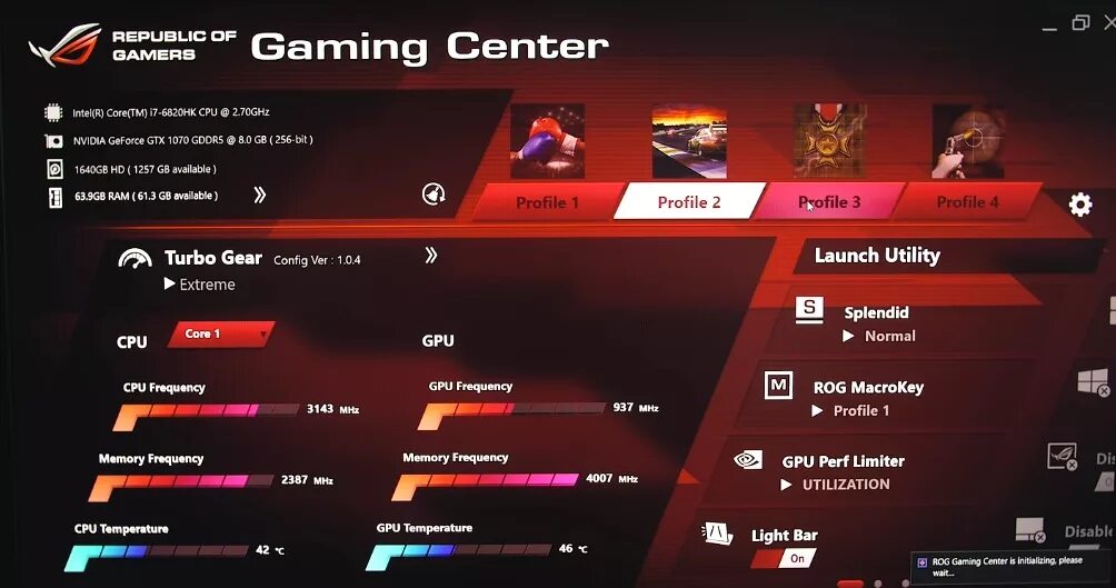 ROG Gaming Center. Утилита ASUS ROG Gaming Center. ROG Gaming Center 2.5.9. Game Turbo ROG.