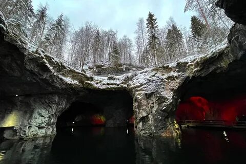 Горном парке рускеала в карелии